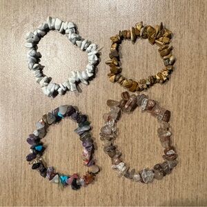 Set of 4 natural Stone Bracelets